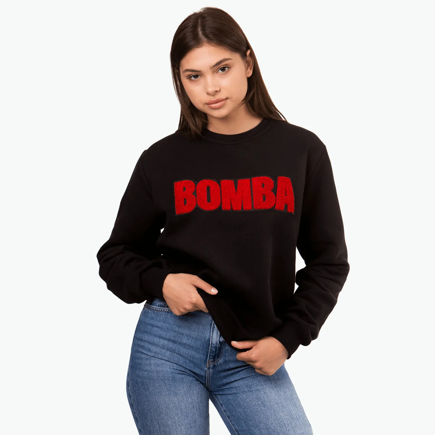 Kapitan Bomba Bluzy > Buza czarna, haft BOBA – czerwony